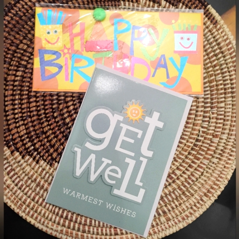 2 Greeting Cards - Birthday & Get Well Soon NEW